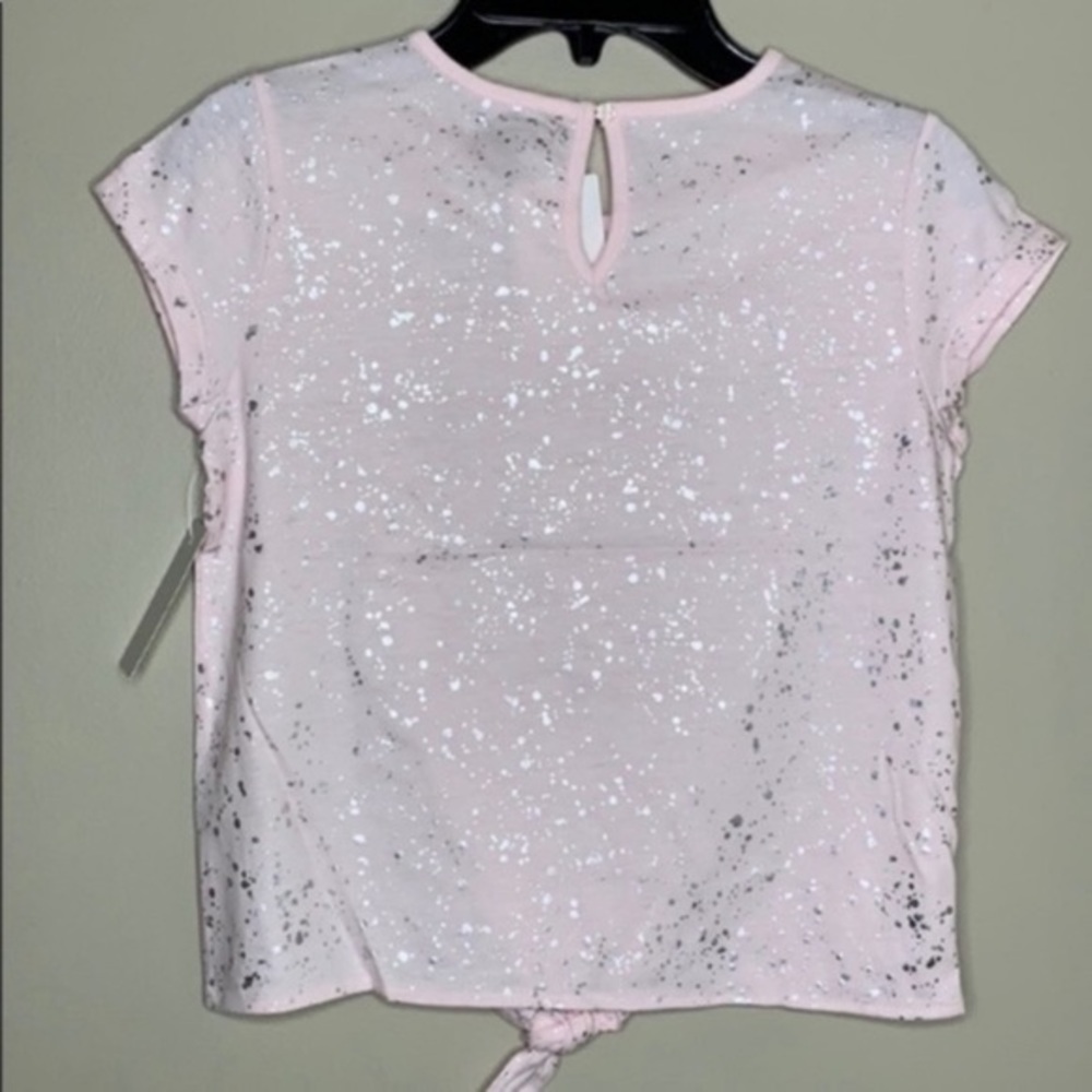 NWT. 7 FOR ALL MANKIND Girls’ Foil Printed Top - Picture 6 of 7